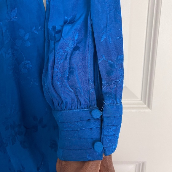 zara royal blue short jacquard jumpsuit - size small! - Picture 6 of 7